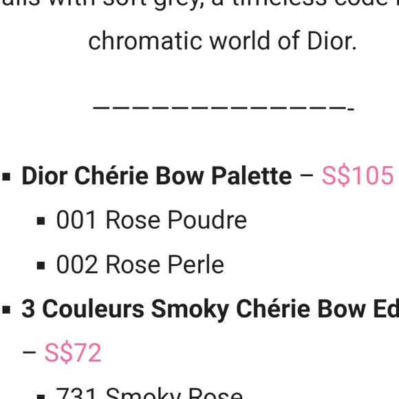 Dior Cherie Bow Makeup Palette For Eyes & Lips 001 Rose Poudre (RARE!!NIB) - Picture 11 of 12